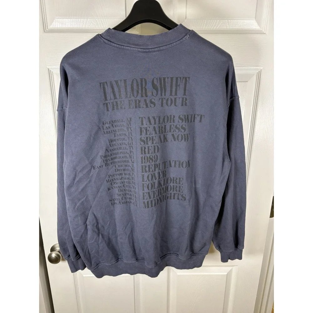 Authentic Taylor Swift The Eras Tour Blue Crewneck Made In Egypt Concert XL